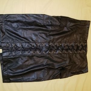 Girls night out faux leather skirt